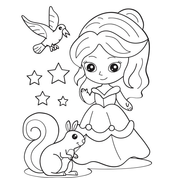 Princess - Coloring Book for Little Artists! - (PDF File 10 Pages)