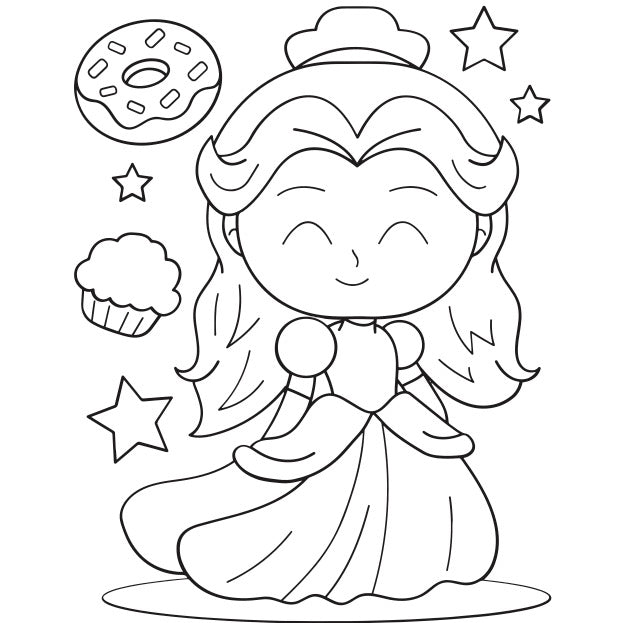 Princess - Coloring Book for Little Artists! - (PDF File 10 Pages)