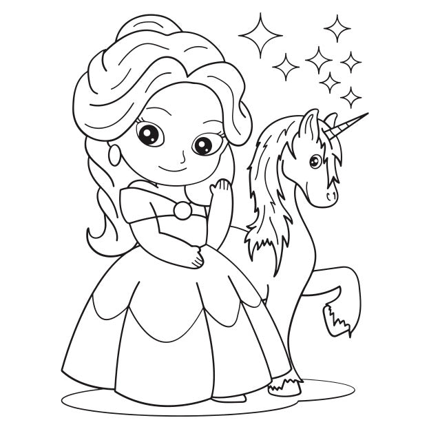 Princess - Coloring Book for Little Artists! - (PDF File 10 Pages)